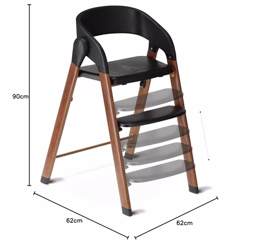 Deryan Chaise Haute évolutive 4en1, Pour Bébé Ergonomique, Confortable, Inclinable, Pliable, Avec Hauteur Réglable, Repose-Pieds, Plateau Amovible, 6 mois à 3 ans (110 kg) – Bois/Noir 3 Deryan Chaise Haute évolutive 4en1, Pour Bébé Ergonomique, Confortable, Inclinable, Pliable, Avec Hauteur Réglable, Repose-Pieds, Plateau Amovible, 6 mois à 3 ans (110 kg) – Bois/Noir pas cher