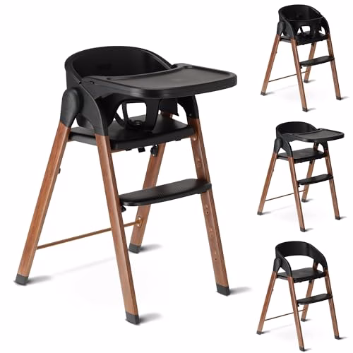 Deryan Chaise Haute évolutive 4en1, Pour Bébé Ergonomique, Confortable, Inclinable, Pliable, Avec Hauteur Réglable, Repose-Pieds, Plateau Amovible, 6 mois à 3 ans (110 kg) – Bois/Noir Deryan Chaise Haute évolutive 4en1, Pour Bébé Ergonomique, Confortable, Inclinable, Pliable, Avec Hauteur Réglable, Repose-Pieds, Plateau Amovible, 6 mois à 3 ans (110 kg) – Bois/Noir pas cher