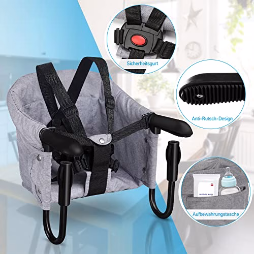 Herrselsam Siège de table pour bébé de 6 à 36 mois, Chaise Haute pour Bébé, Siège de Table Portable rehausseur de Chaise enfants à la maison et en voyage avec sac de transport, supporte jusqu’à 18 kg 5 Herrselsam Siège de table pour bébé de 6 à 36 mois, Chaise Haute pour Bébé, Siège de Table Portable rehausseur de Chaise enfants à la maison et en voyage avec sac de transport, supporte jusqu’à 18 kg pas cher