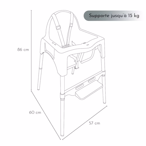 Monsieur Bébé – Chaise haute enfant, réglable hauteur et tablette – Plusieurs coloris 2 Monsieur Bébé – Chaise haute enfant, réglable hauteur et tablette – Plusieurs coloris pas cher