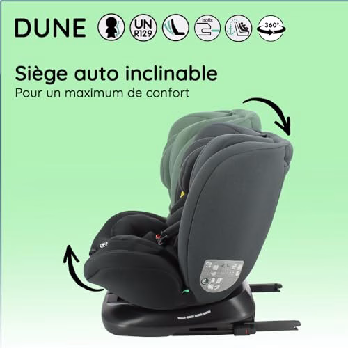 Nania Dune, Siège auto, i-Size, Pivotant 360, évolutif, naissance et jusqu’à 12 ans environ, Groupe 0/1/2/3, 40-150 cm, Siège Auto ISOFIX, Rotation 360, Inclinable, Appui-tête réglable 4 Nania Dune, Siège auto, i-Size, Pivotant 360, évolutif, naissance et jusqu’à 12 ans environ, Groupe 0/1/2/3, 40-150 cm, Siège Auto ISOFIX, Rotation 360, Inclinable, Appui-tête réglable pas cher