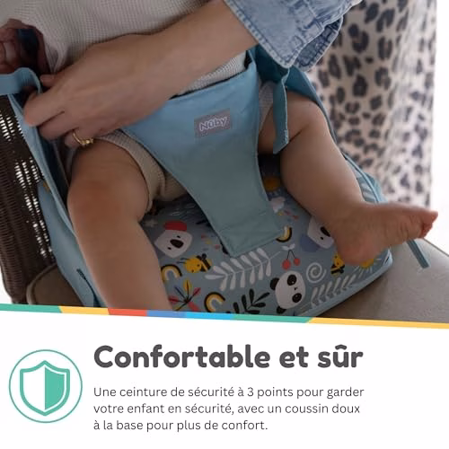 Nuby Siège Réhausseur Bébé/Enfants Portable | Pliable en Sac Compact avec Pochette de Rangement | Imperméable | Housse Amovible | Idéal pour les Repas à la Maison et en Voyage | 6+ Mois 4 Nuby Siège Réhausseur Bébé/Enfants Portable | Pliable en Sac Compact avec Pochette de Rangement | Imperméable | Housse Amovible | Idéal pour les Repas à la Maison et en Voyage | 6+ Mois pas cher