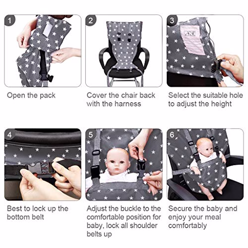 Vine Easy Seat Siège portable de voyage pour chaise haute, siège réglable, sécurisé et lavable | pour tout-petits | Tissu pratique, tient dans votre sac à main – Gris 4 Vine Easy Seat Siège portable de voyage pour chaise haute, siège réglable, sécurisé et lavable | pour tout-petits | Tissu pratique, tient dans votre sac à main – Gris pas cher